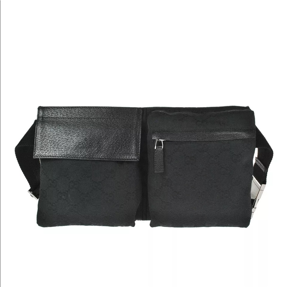 Authentic Gucci black waist bag fanny pack bum bag